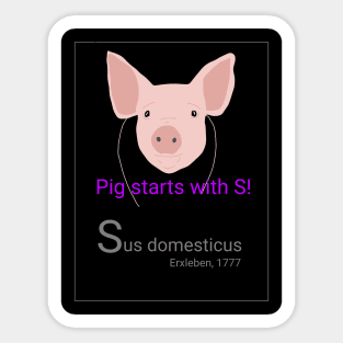 Pig starts with S! Sticker